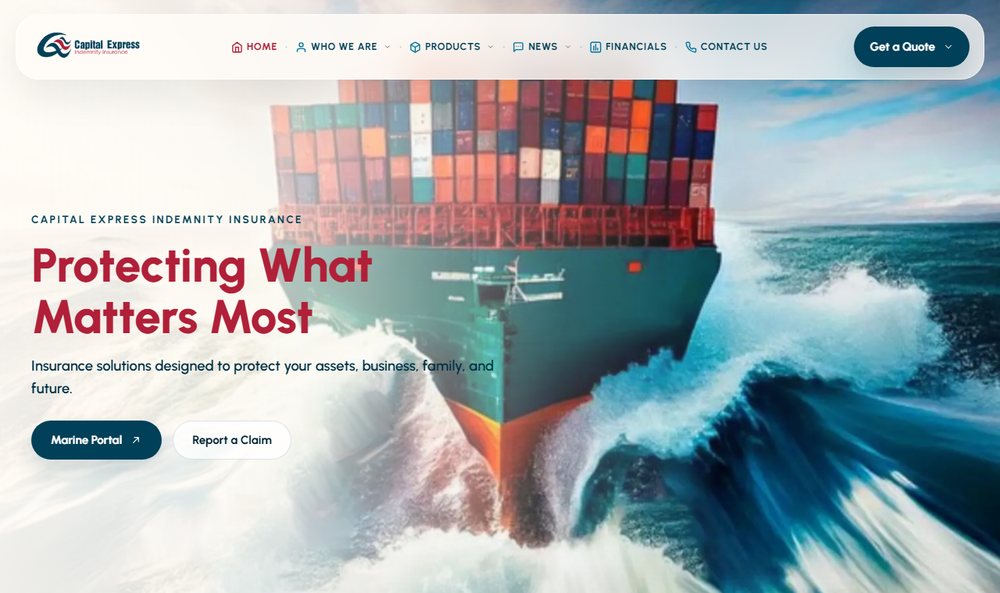 Preview of the Capital Express Indemnity Insurance website